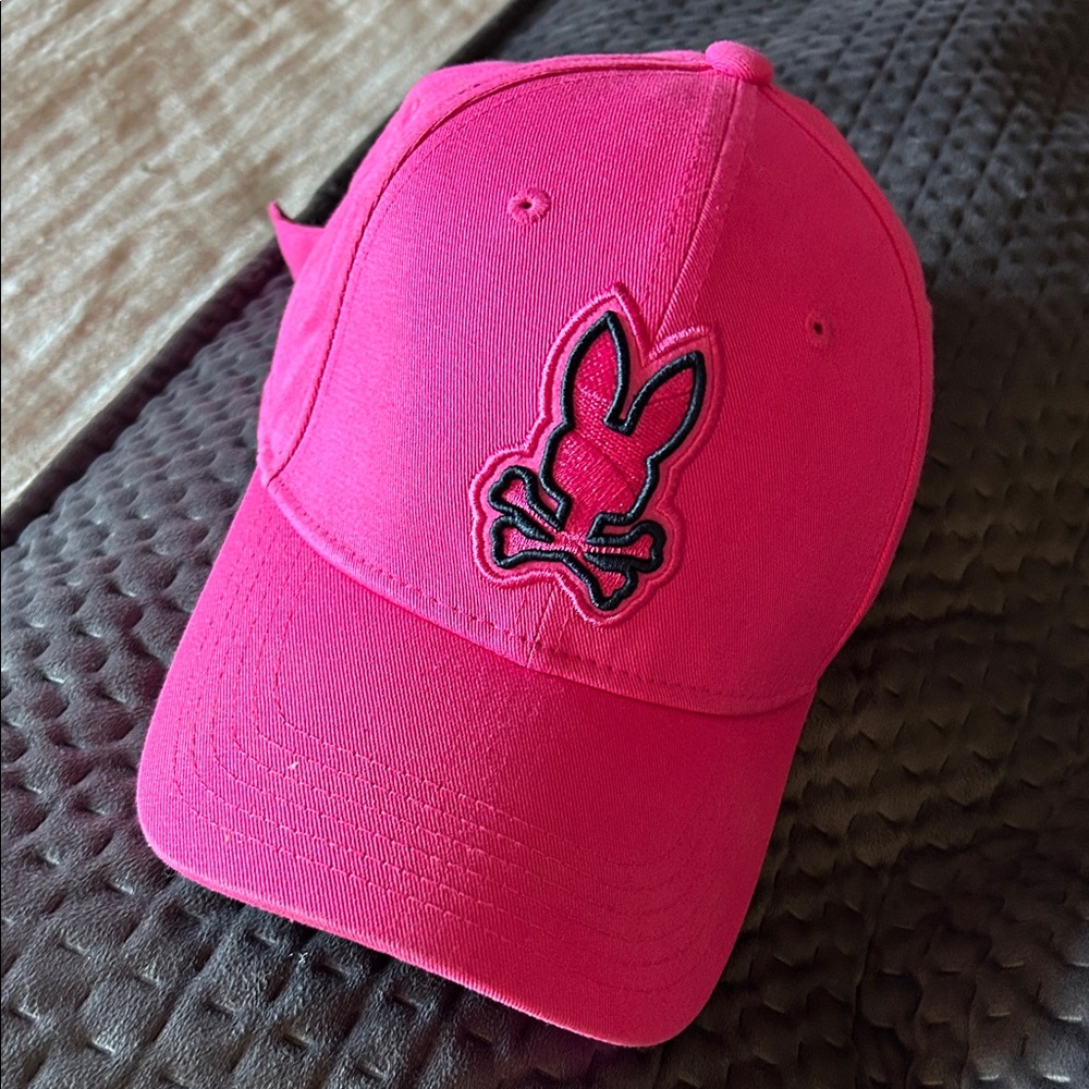 Pink Baseball Cap with Paycho Bunny Logo